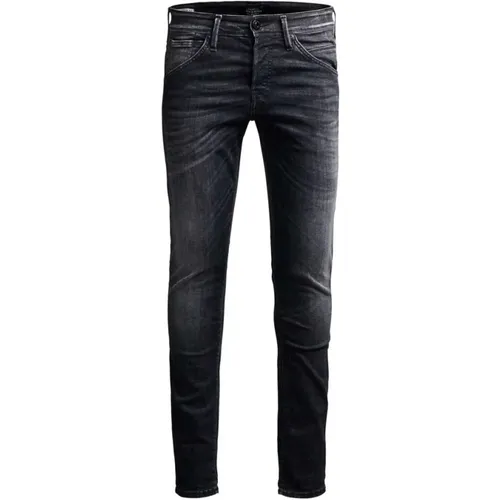 Herren Stretch Jeans in Grau mit Slim Fit , Herren, Größe: W31 L32 - jack & jones - Modalova