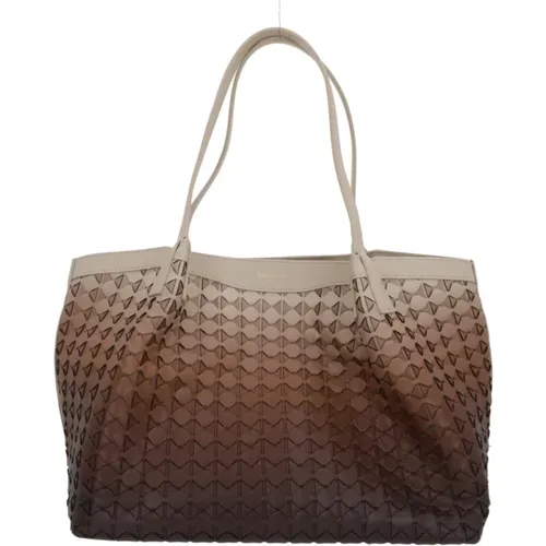 Woven Tote Bag with Gold Hardware , female, Sizes: ONE SIZE - Serapian - Modalova