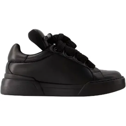 Leder sneakers , Herren, Größe: 44 1/2 EU - Dolce & Gabbana - Modalova