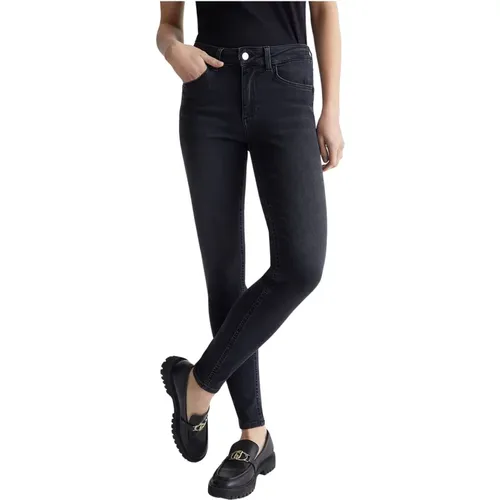 Skinny Bottom Up Jeans mit Strass , Damen, Größe: W31 - Liu Jo - Modalova