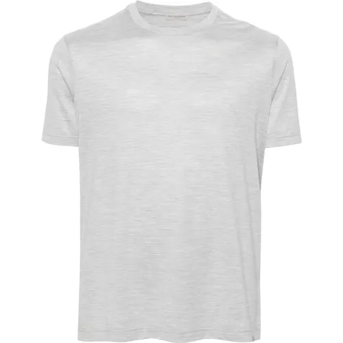 Seiden Casual T-Shirt Kurzarm Grau , Herren, Größe: M - PAUL & SHARK - Modalova