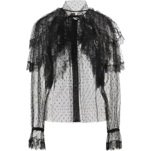 Lace Ruffled Shirt , female, Sizes: 2XS - Dolce & Gabbana - Modalova
