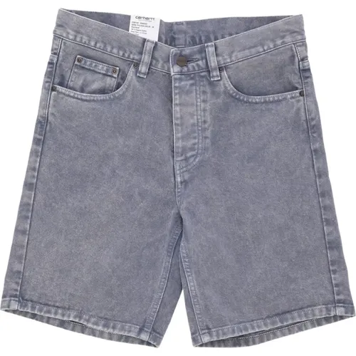 Denim Shorts, male, , Size: W28 Storm Blue Worn Washed Short Jeans - Carhartt WIP - Modalova