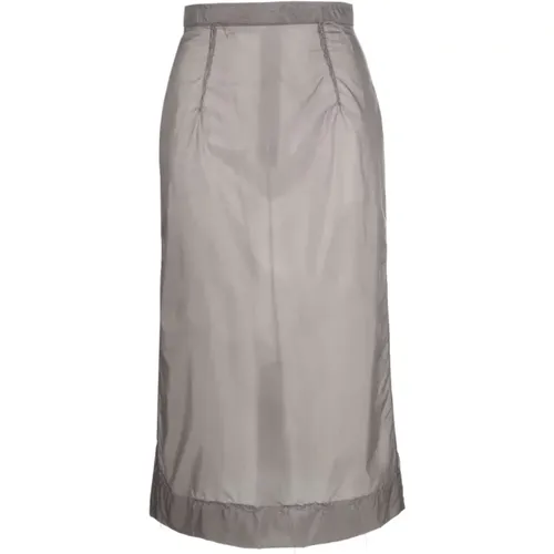 Anthracite See-Through Midi Skirt , female, Sizes: S - Maison Margiela - Modalova