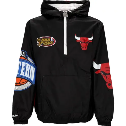 Chicago Bulls Windbreaker Anorak , Herren, Größe: M - Mitchell & Ness - Modalova