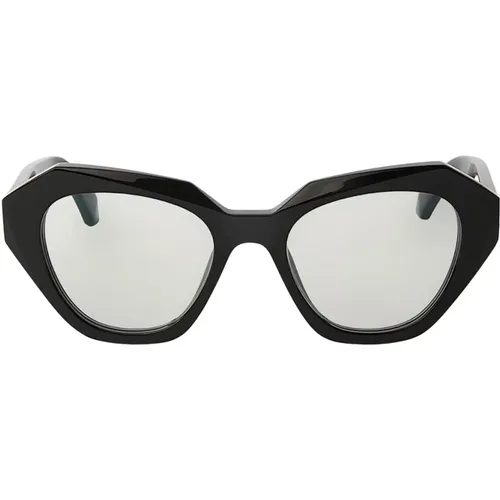 Geometric Cat-Eye Glasses Style 74 , female, Sizes: 51 MM - Off White - Modalova