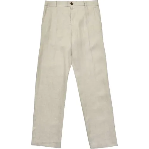 Regular Linen Pants in Sand , male, Sizes: L, 3XL - Selected Homme - Modalova