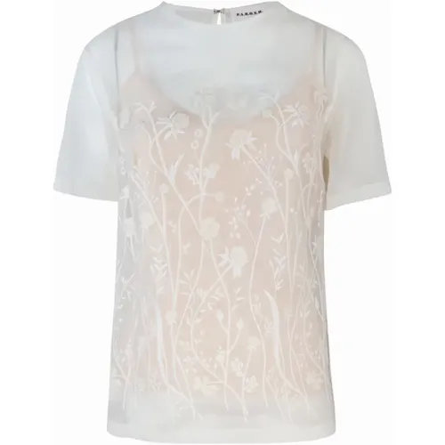 Blouses, female, , Size: S Floral Silk Overlay Shirt - P.a.r.o.s.h. - Modalova