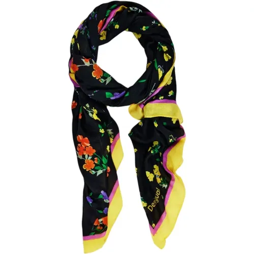 Scarves, female, , Size: ONE SIZE Black Printed Women's Scarf - Desigual - Modalova