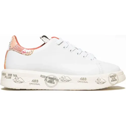 Leather Sneakers with Pink Sequins , female, Sizes: 8 UK - Premiata - Modalova