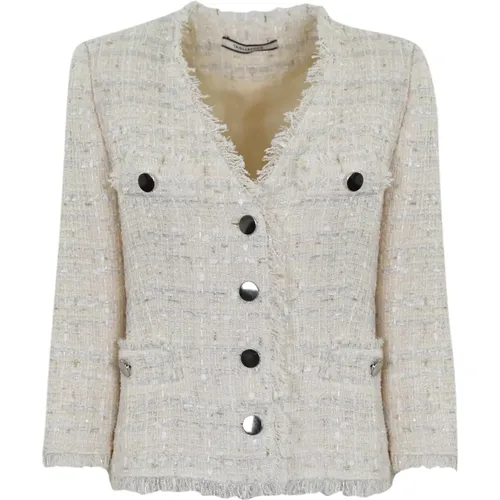 Weiße Baumwoll-Tweed-Jacke,Outdoor - Tagliatore - Modalova