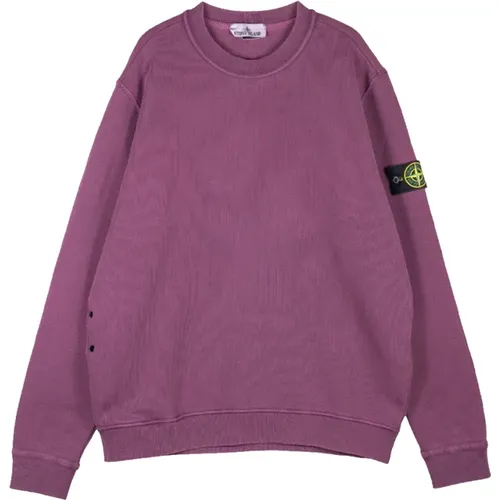 Diagonal Fleece 'Old' Effect Pullover , Herren, Größe: M - Stone Island - Modalova