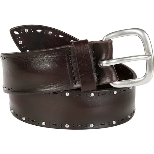 Belts, male, , Size: 100 CM Studded Soft Bull Leather Belt - Orciani - Modalova