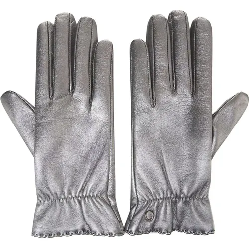 Silver Leather Gloves Elegant Style , female, Sizes: S, M, XS - Orciani - Modalova