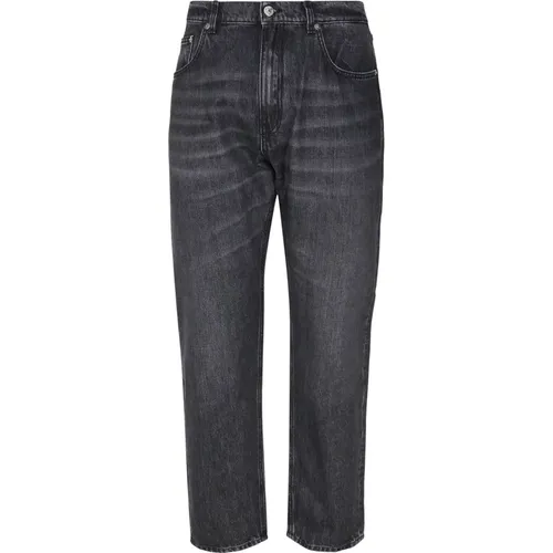 Straight Jeans, male, , Size: W34 Classic Five Pocket Jeans Greish - Mauro Grifoni - Modalova