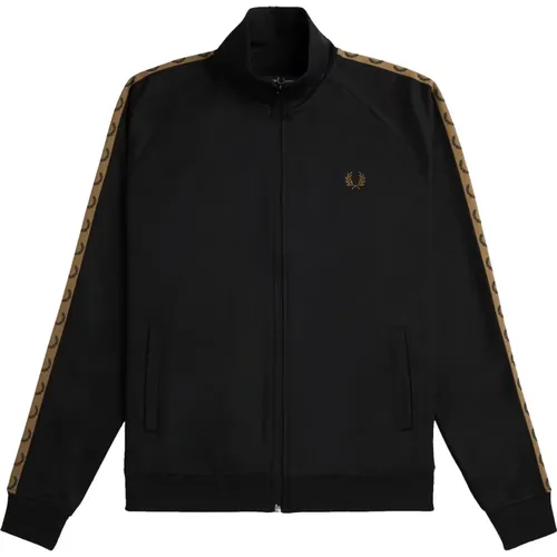Zip-throughs, male, , Size: S Contrast Tape Track Jacket - Fred Perry - Modalova