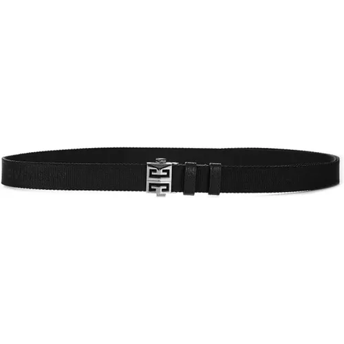 Zeitgemäßer schwarzer Gürtel mit 4G-Logo-Plakette , Herren, Größe: 100 CM - Givenchy - Modalova