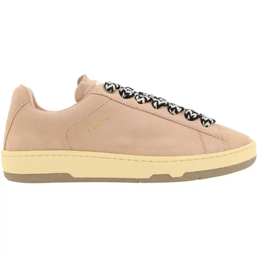 Leather Sneakers with Suede Detail , female, Sizes: 4 UK, 3 UK - Lanvin - Modalova