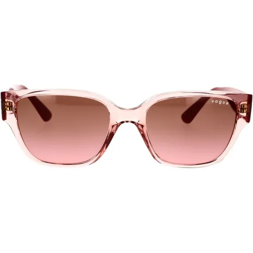 Transparente rosa Sonnenbrille mit braunen Verlaufsgläsern - Vogue - Modalova