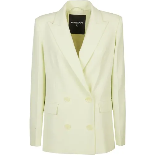 Blazers, female, , Size: XS Citrine Double Breasted Jacket - PATRIZIA PEPE - Modalova