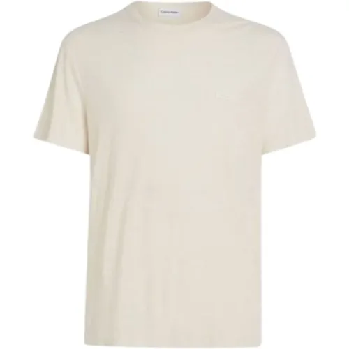 Herren T-Shirt aus Baumwolle Leinen - Calvin Klein - Modalova