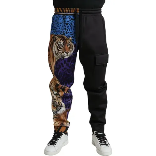 Exotische Print Tiger Leopard Jogger Hose,Straight Trousers - Dolce & Gabbana - Modalova