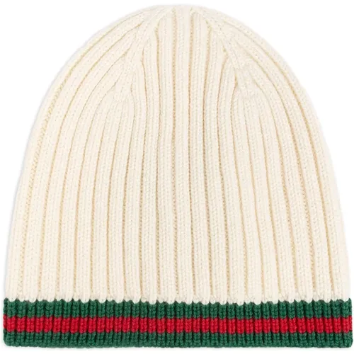 Kinder Weiß Gestrickt Web Wolle Hut,Kinder Stilvolle Hüte Kollektion - Gucci - Modalova