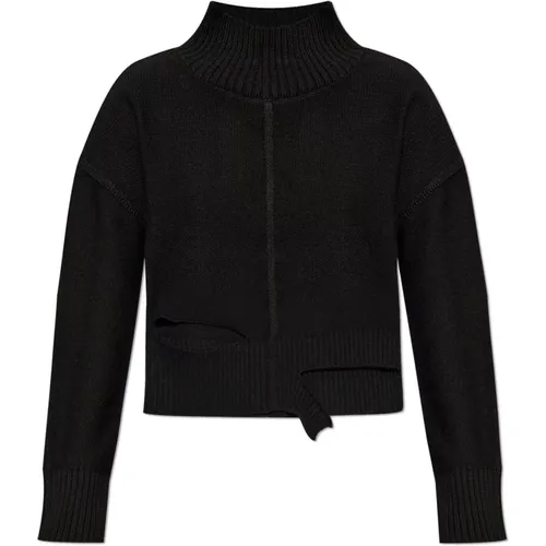 Short turtleneck with slits , female, Sizes: L, XS, S, M - MM6 Maison Margiela - Modalova