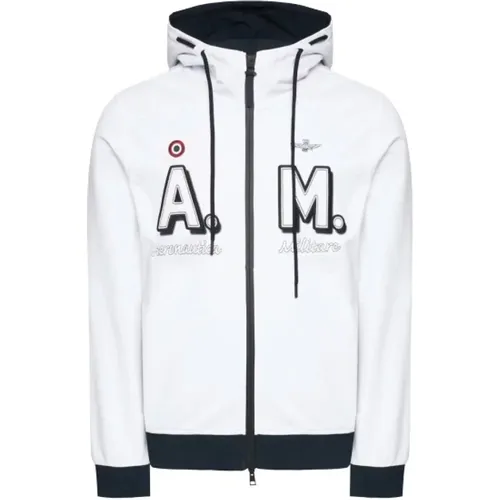 Adjustable Hooded Zip-Up Jacket , male, Sizes: L, M - aeronautica militare - Modalova