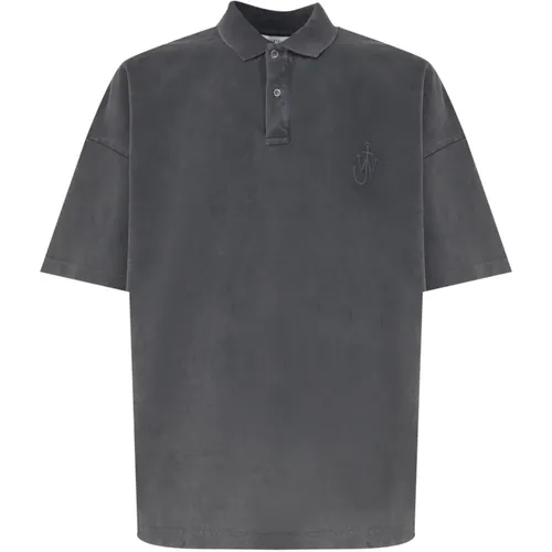 Graues Boxy Fit Polo Shirt , Herren, Größe: S - JW Anderson - Modalova