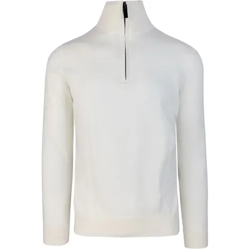 Turtlenecks, male, , Size: XL Slim Fit Half-Zip Wool Sweater - Paolo Pecora - Modalova