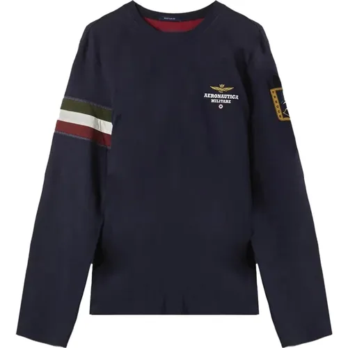 Long Sleeve Stylish T-shirt , male, Sizes: L, M, S - aeronautica militare - Modalova