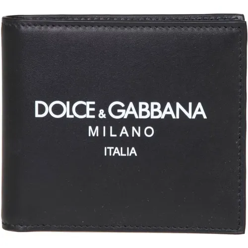 Leather Wallet with Logo , male, Sizes: ONE SIZE - Dolce & Gabbana - Modalova