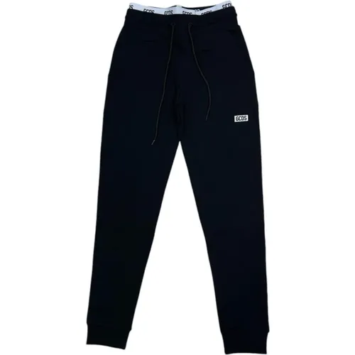 Sweatpants, unisex, , Size: XL Cotton Joggers with White Waistband and Logo - Gcds - Modalova