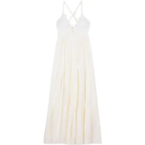 Weiße Wasta Kleid mit V-Ausschnitt - BA&SH - Modalova