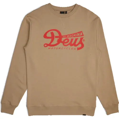 Sweatshirts, male, , Size: S Khaki Relief Crew Sweatshirt - Deus Ex Machina - Modalova