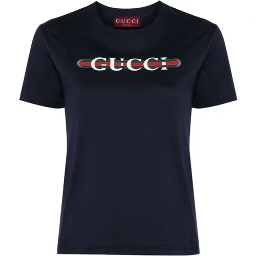 T-Shirts, female, , Size: XS Logo Print Crew Neck T-shirt - Gucci - Modalova