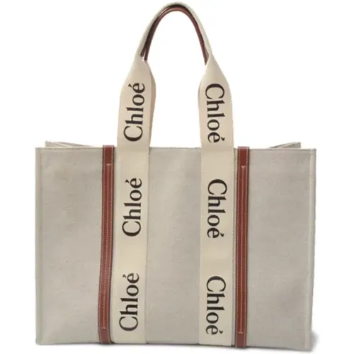 Pre-owned Tote Bags, female, , Size: ONE SIZE Pre-owned Canvas handbags - Chloé Pre-owned - Modalova