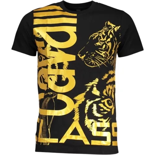 Cotton T-Shirt with Print Logo , male, Sizes: XL - Cavalli Class - Modalova