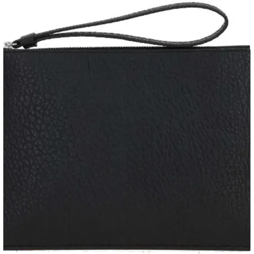 Hammered Leather Clutch with Silver Hardware , male, Sizes: ONE SIZE - Maison Margiela - Modalova