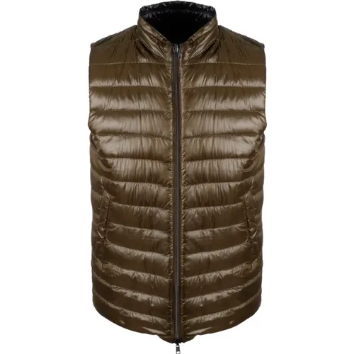 Vests, male, , Size: 3XL Reversible Two-Tone Waistcoat - Boudìn Quilted Ultralight Nylon - Herno - Modalova