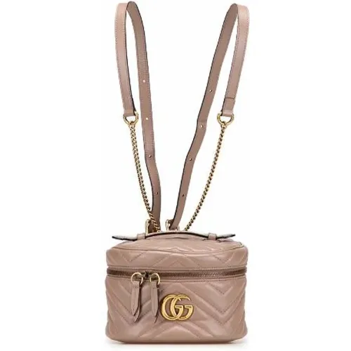 Pre-owned Backpacks, female, , Size: ONE SIZE Pre-owned Leather Backpack - Gucci Vintage - Modalova