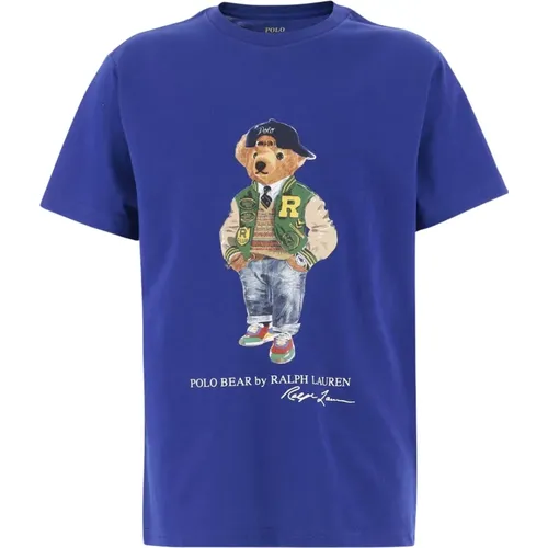 T-Shirts, male, , Size: S Cotton Polo Bear Print T-shirt - Polo Ralph Lauren - Modalova