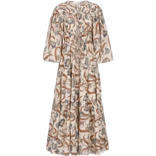 Maxi Dresses, female, , Size: S Cotton Dress with V-Neck - Zimmermann - Modalova