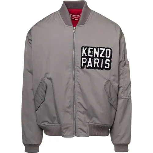 Bomber Jackets, male, , Size: M Dark Grey Bomber Jacket for Men - Kenzo - Modalova