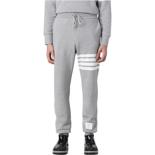 Sweatpants, male, , Size: M Signature Stripe Relaxed-Fit Drawstring Pants - Thom Browne - Modalova