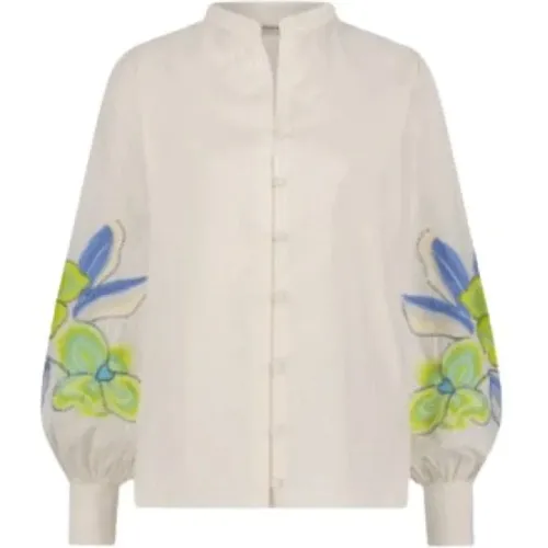 Marielle Blumen Bestickte Locker Sitzende Bluse , Damen, Größe: XL - Fabienne Chapot - Modalova