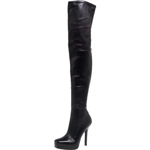 Pre-owned Leather boots , female, Sizes: 3 UK - Gucci Vintage - Modalova