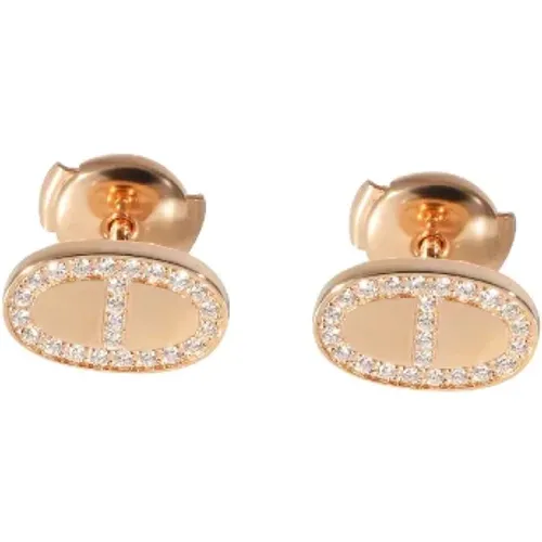 Pre-owned Jewellery, female, , Size: ONE SIZE Pre-owned Rose Gold earrings - Hermès Vintage - Modalova