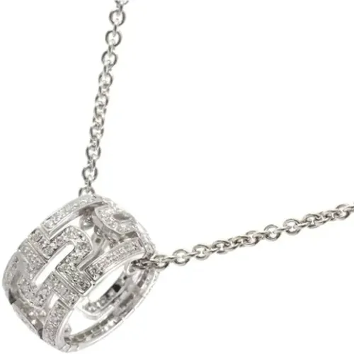 Pre-owned Jewellery, female, , Size: ONE SIZE Pre-owned White Gold necklaces - Bvlgari Vintage - Modalova